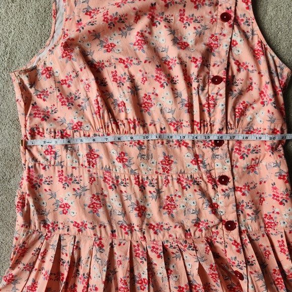 100% Cotton Floral print Cottagecore side button Sleeveless Tank Midi Maxi Dress - Picture 12 of 16